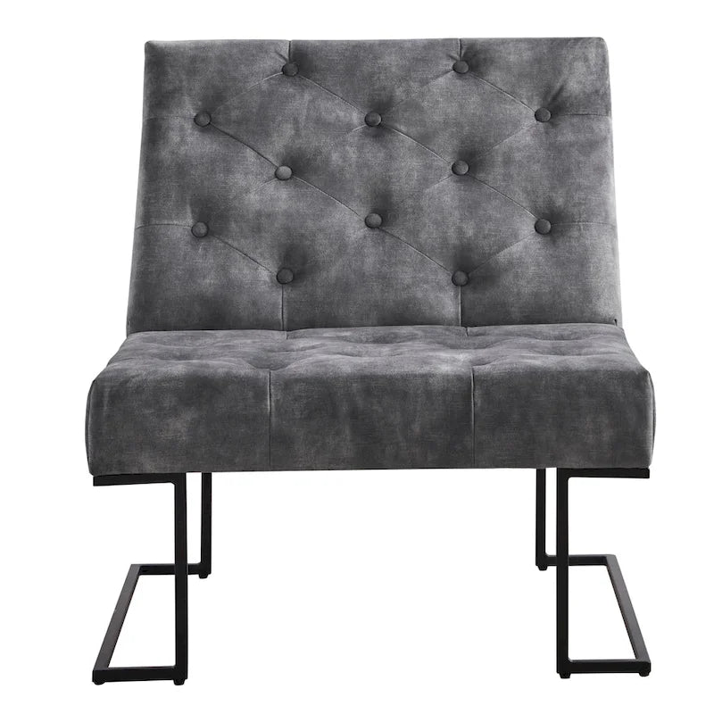 Corvus Savannah Tufted Velvet Lounge Chair with Upholstered Accent - image 9