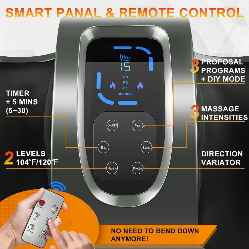 Shiatsu Foot Massager with Heat-Foot Massager Machine for Neuropathy, Plantar Fasciitis and Pain Relief-Massage Foot, Leg, Calf, Ankle with Deep Kneading Heat Therapy, Gift for Mother's Day - image 7