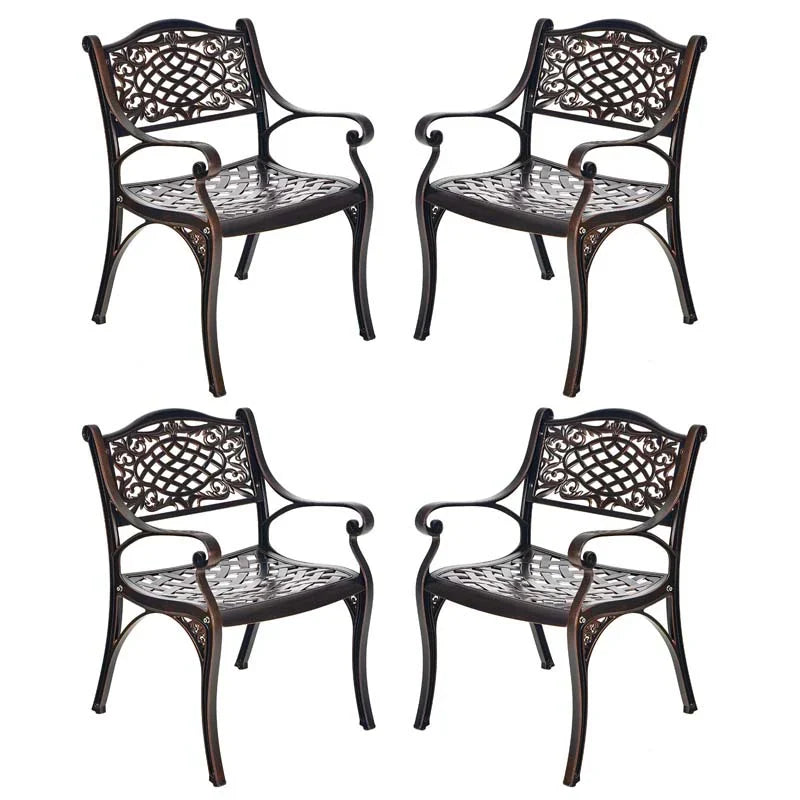 24Pcs All Weather Cast Aluminum Chairs With Armrests Amp Curved Seats Outdoor Dining Chairs Patio Bistro Armchairs - Comforta