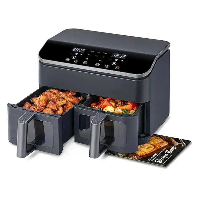 9 Qt 8 in 1 Dual Air Fryer for Easy and Crispy Meals