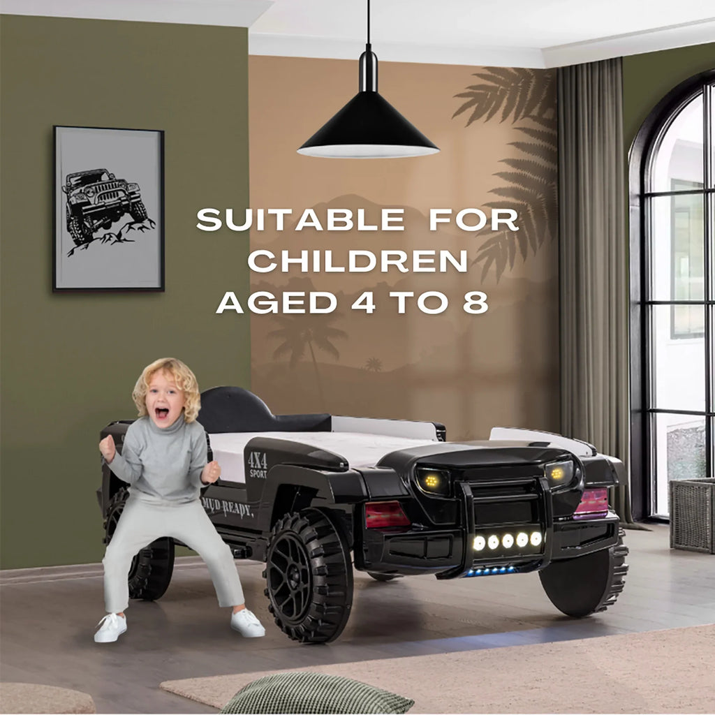 Furniture of America Terra Kids Plastic Twin SUV Bed with LED and Sound, Black - image 29
