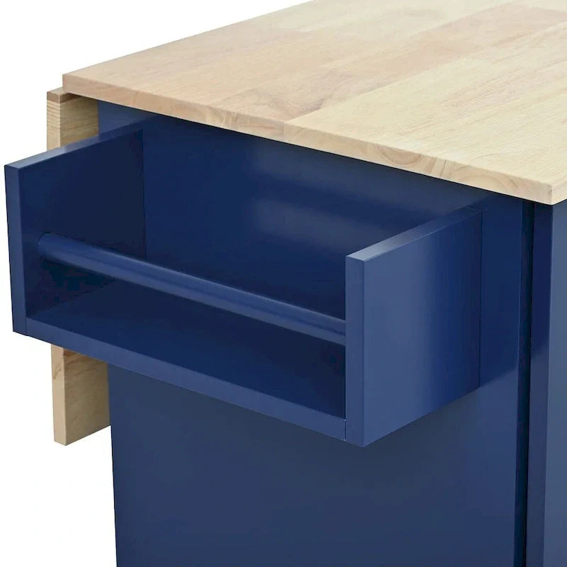 Mobile Kitchen Island on Wheels with Drop Leaf and Solid Wood Top - image 32