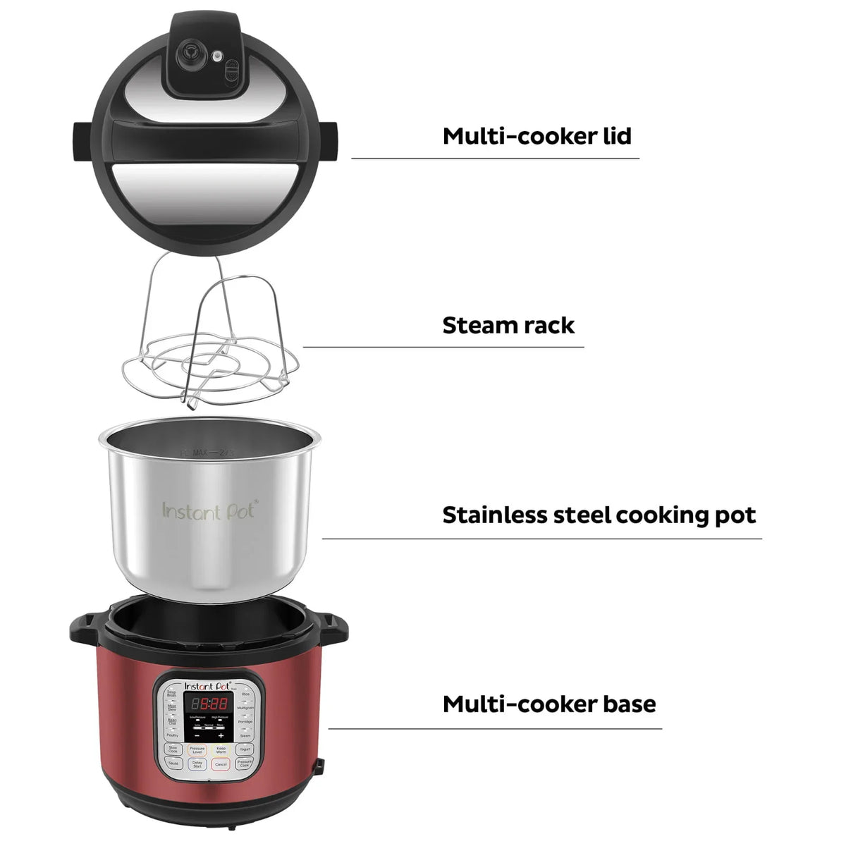 Instant Pot Duo™ 6 Quart Multi-Cooker, Red Stainless Steel - image 7