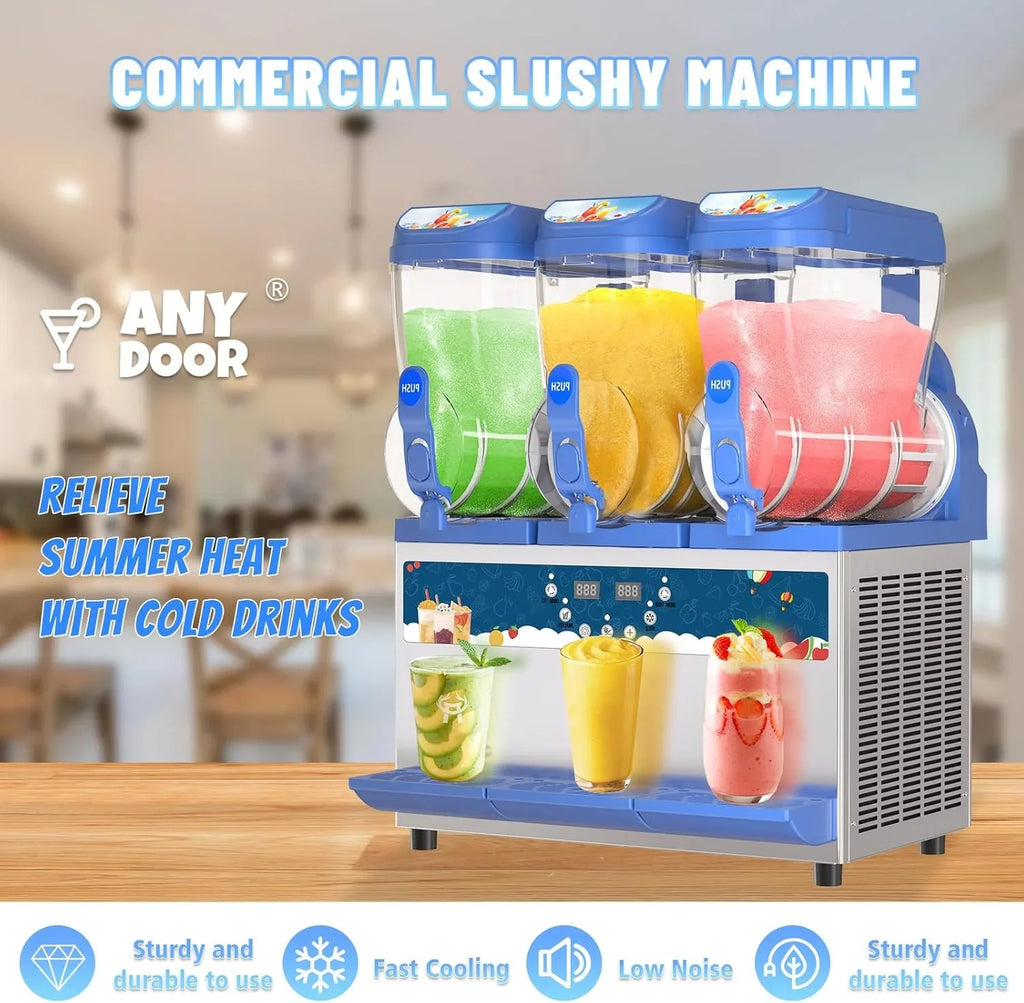 Commercial Slushy Machine - 1000W 30L Tanks Slush Maker Machine 304 Stainless Steel Commercial Margarita Machines Efficient C