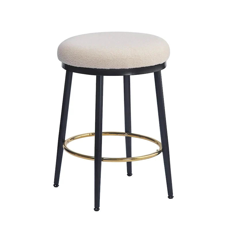 Set of 4 Altrium Contemporary Backless Counter Stools with Upholstered Seats and Iron Frames - 24.75-Inch Height by Christopher Knight Home - image 2