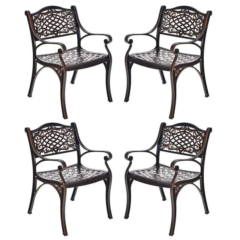 2/4Pcs All-Weather Cast Aluminum Chairs with Armrests & Curved Seats, Outdoor Dining Chairs Patio Bistro Armchairs - image 3