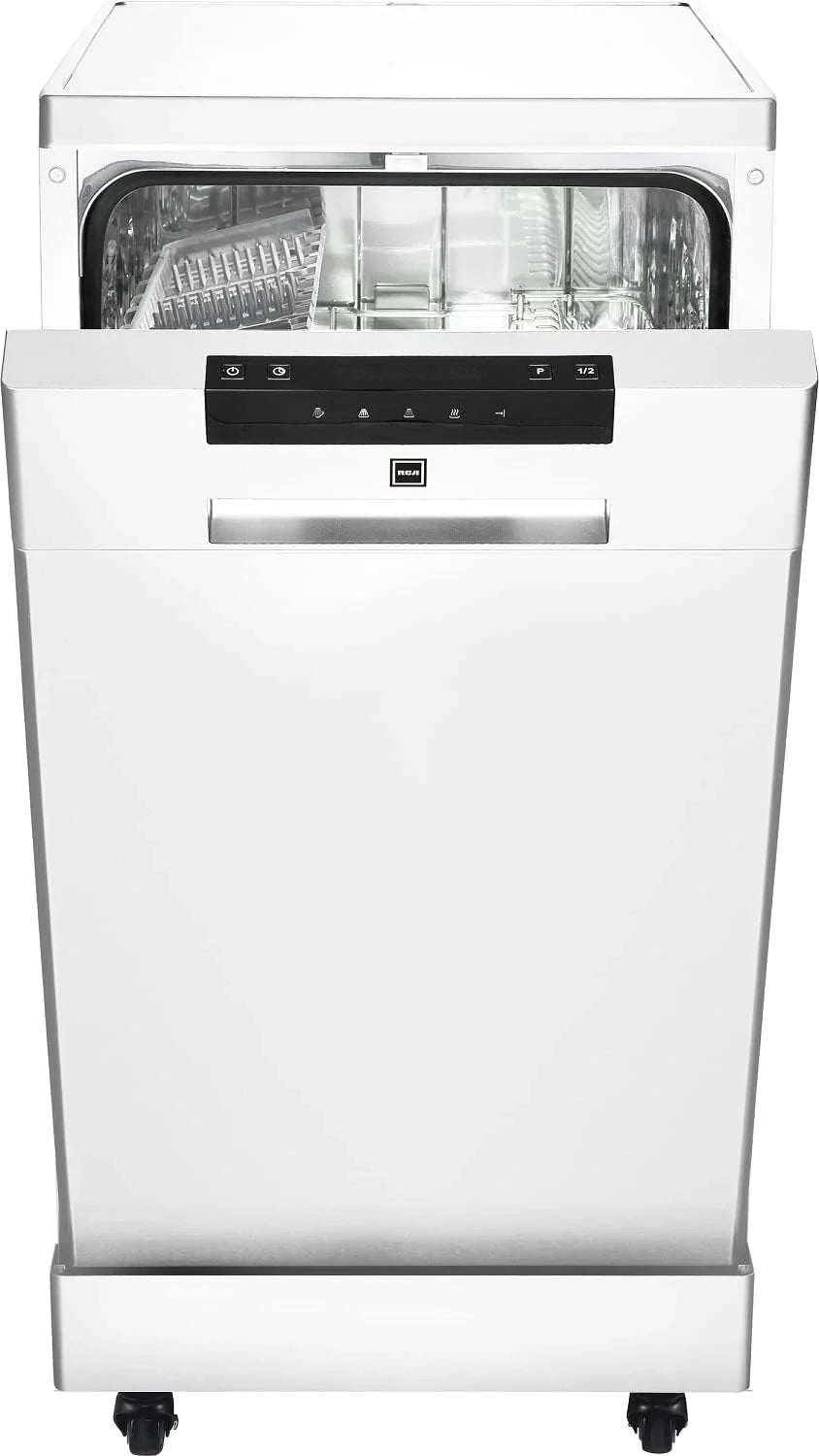 Portable Dishwasher, 18in Wide, 8 Place Settings Capacity, White