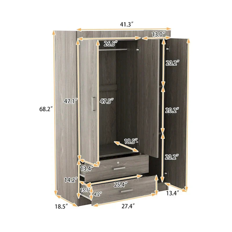 3-Door Wardrobe with 2 Drawers - image 22