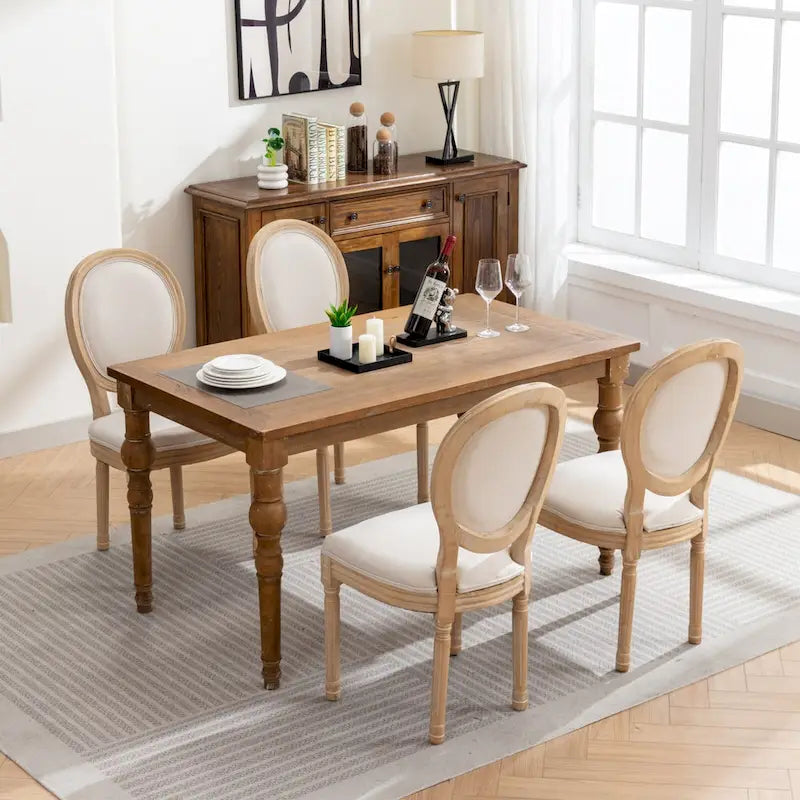 Set of 2 French Oval Back Dining Chairs - Elegant Retro Design with Solid Wood Frame - image 32