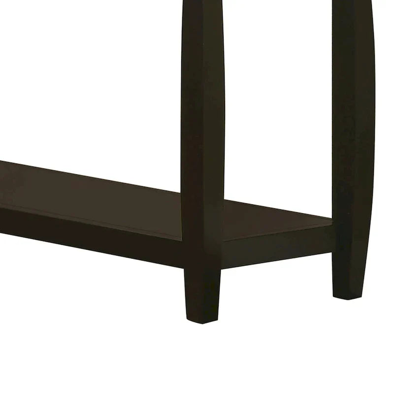 Modern Solid Wood Sofa Table with Subtle Curved Design in Dark Brown - image 3