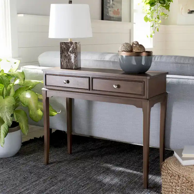SAFAVIEH Affie 2-Drawer Console Table - Dimensions: 35.5" W x 13" D x 29.5" H - image 5