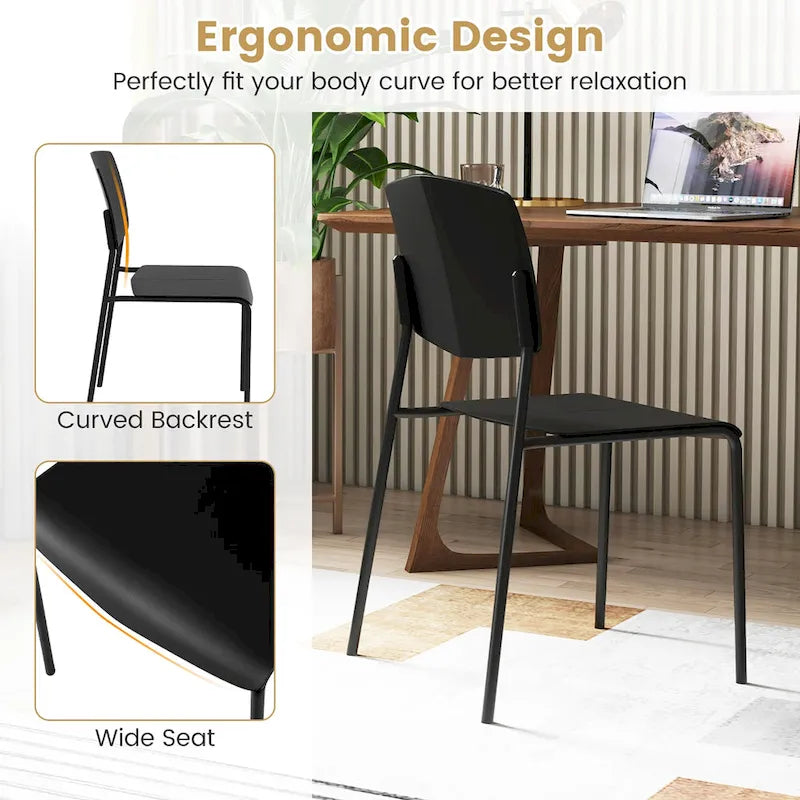 Set of 4 Stackable Dining Chairs with Ergonomic Backrest and Spacious Seat by Gymax - image 10
