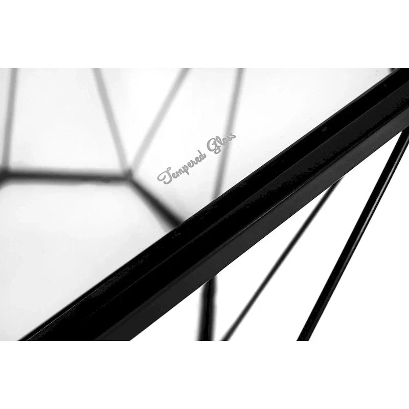 Malibu 22 Modern Octagonal Coffee Table with Tempered Glass Top and Durable Metal Geometric Base for Living Room or Office - image 35
