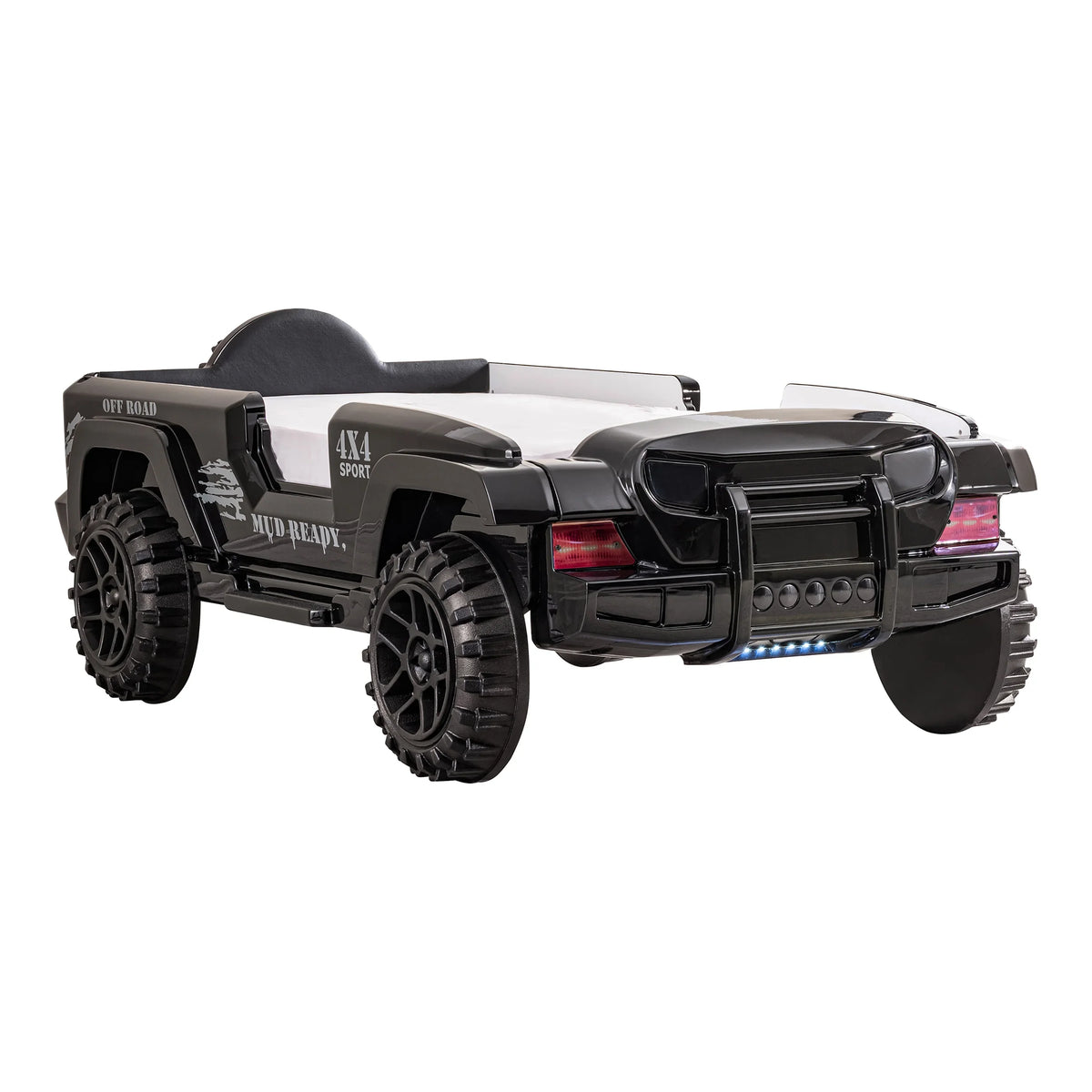 Furniture of America Terra Kids Plastic Twin SUV Bed with LED and Sound, Black - image 4