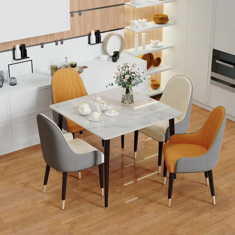 Contemporary Slate Kitchen Dining Table with Sintered Stone Surface and Metal Legs (Table Only) - 31.5 x 31.5 x 30 inches - image 21