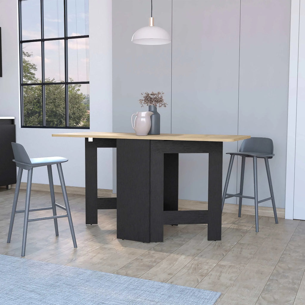 DUOSONG Kailua Folding Dining Table, Space-Saving, Foldable In 3 Forms Multicolor Engineered Wood Furniture Primary Living Space Cabinets - image 6