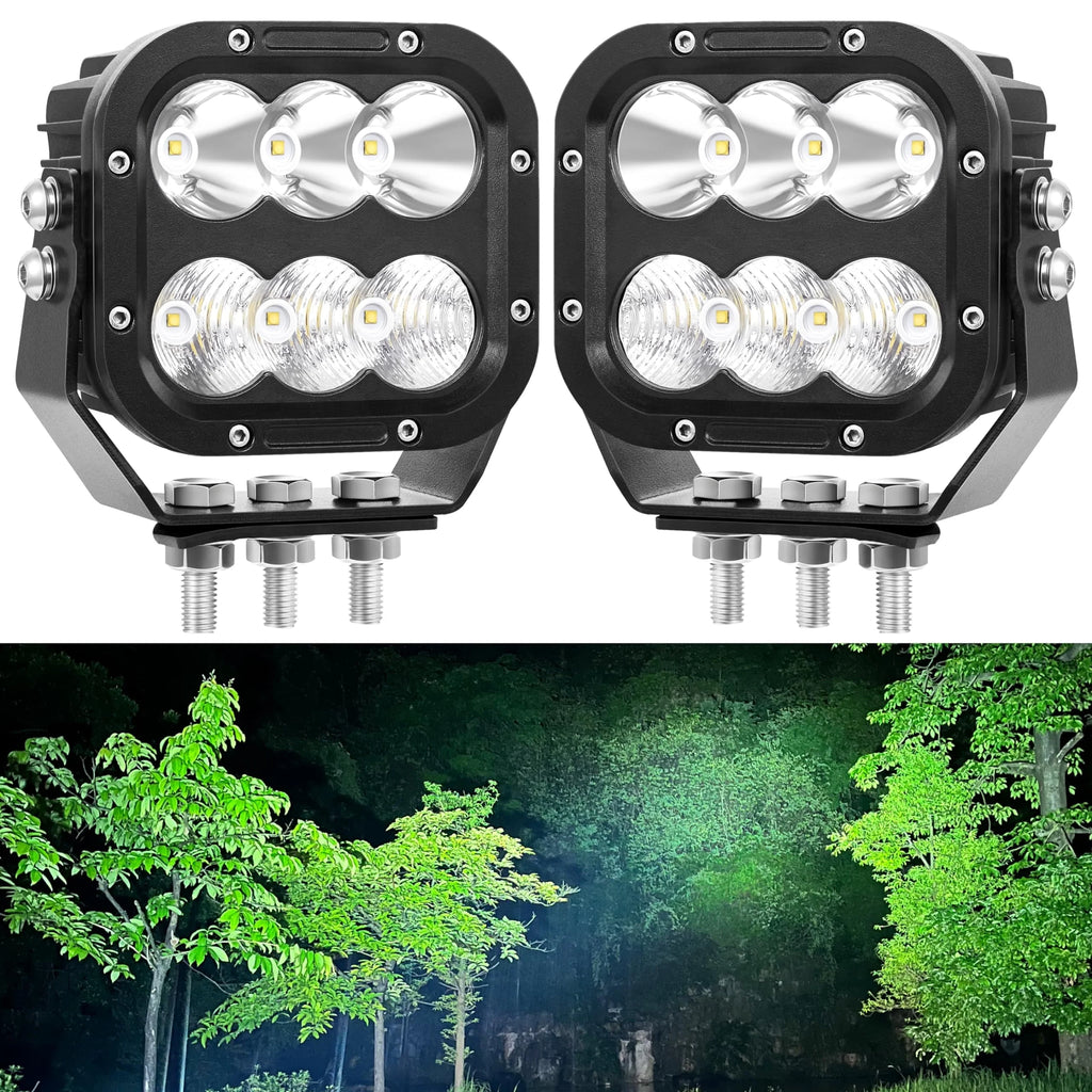 LED Off-road light, IP68 LED Off-road driving 5-inch LED tractor Working Light 120W 10000lm Assisted driving fog light Combination beam Heavy-duty car Boat ATV RV Pickup 12V 24V, a pair - image 2