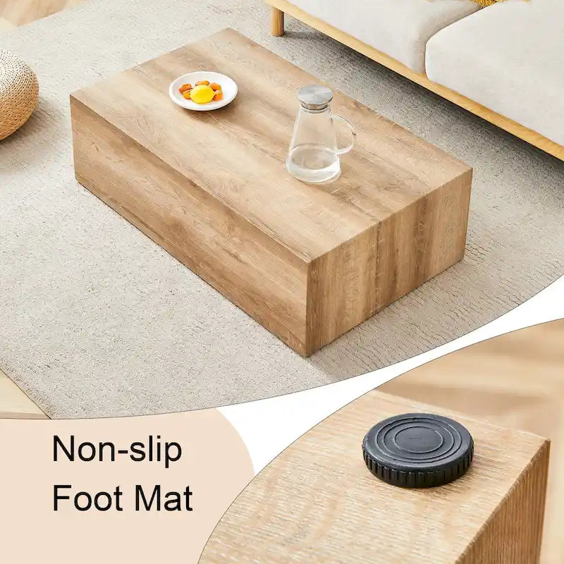 Contemporary Rectangular Coffee Table with Sturdy Base and Imitation Marble Finish for Living Room - image 7