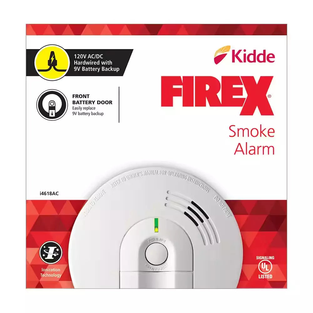 i4618 4-Pack Hardwired Smoke Alarm with Ionization Sensor, 120V AC, 9V Battery Backup - image 3