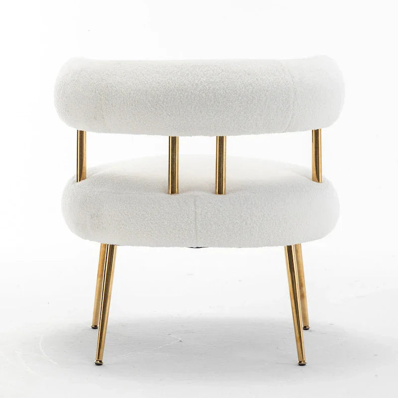 SEYNAR Contemporary Glam Upholstered Open-Back Accent Chair with Gold Legs - image 24