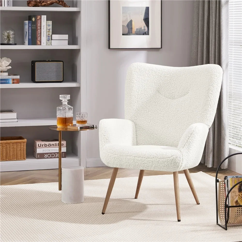 Alden Design Mid-Century Modern Faux Leather Wingback Accent Chair, Brown - image 27
