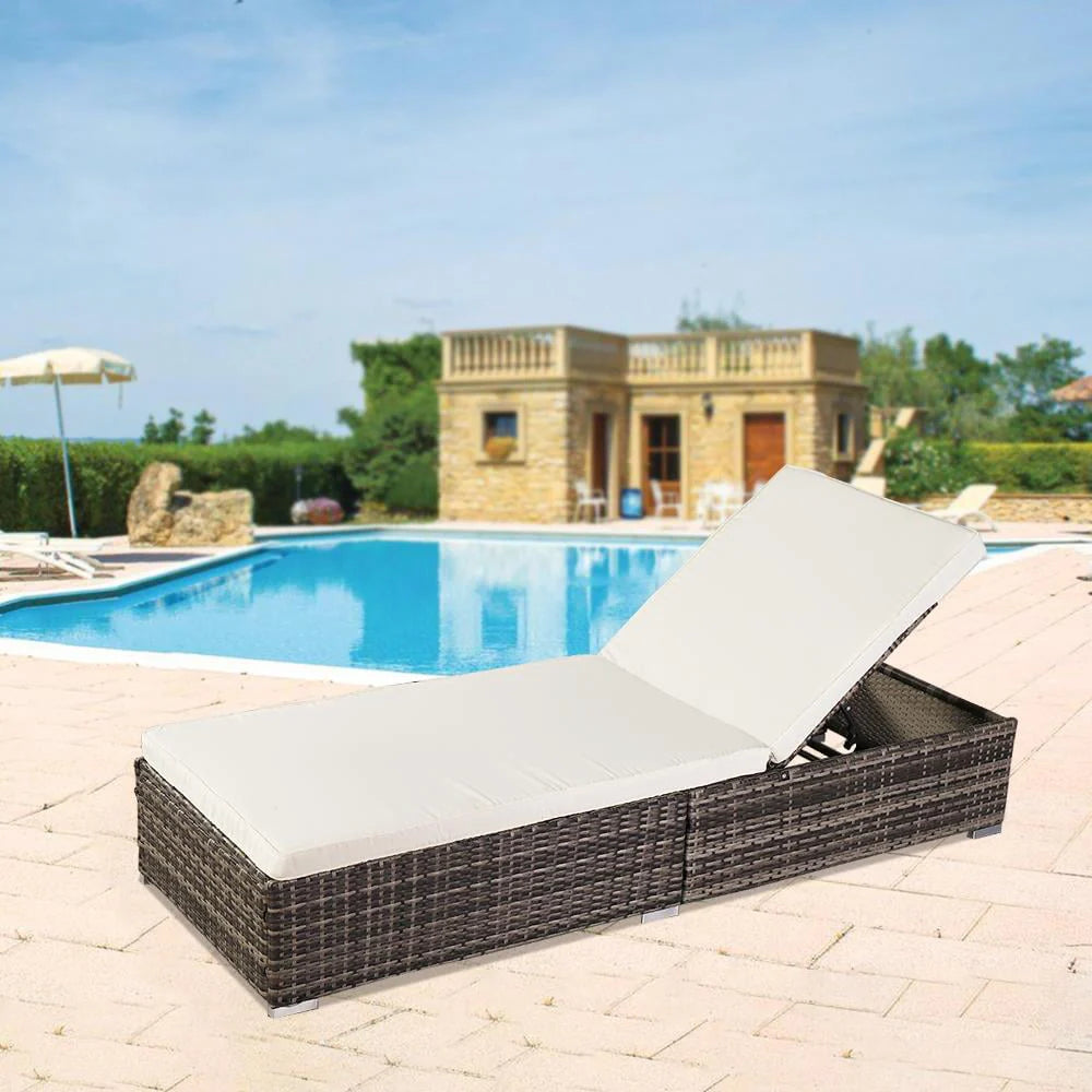 GoDecor Outdoor Wicker Rattan Sunloungers Recliner Sun Bed Lounger Pool Garden - image 2