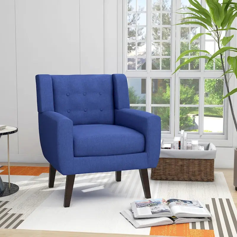 Contemporary Linen Button-Tufted Accent Chair - image 4