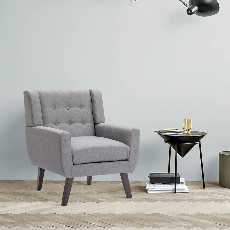 Contemporary Linen Button-Tufted Accent Chair - image 7