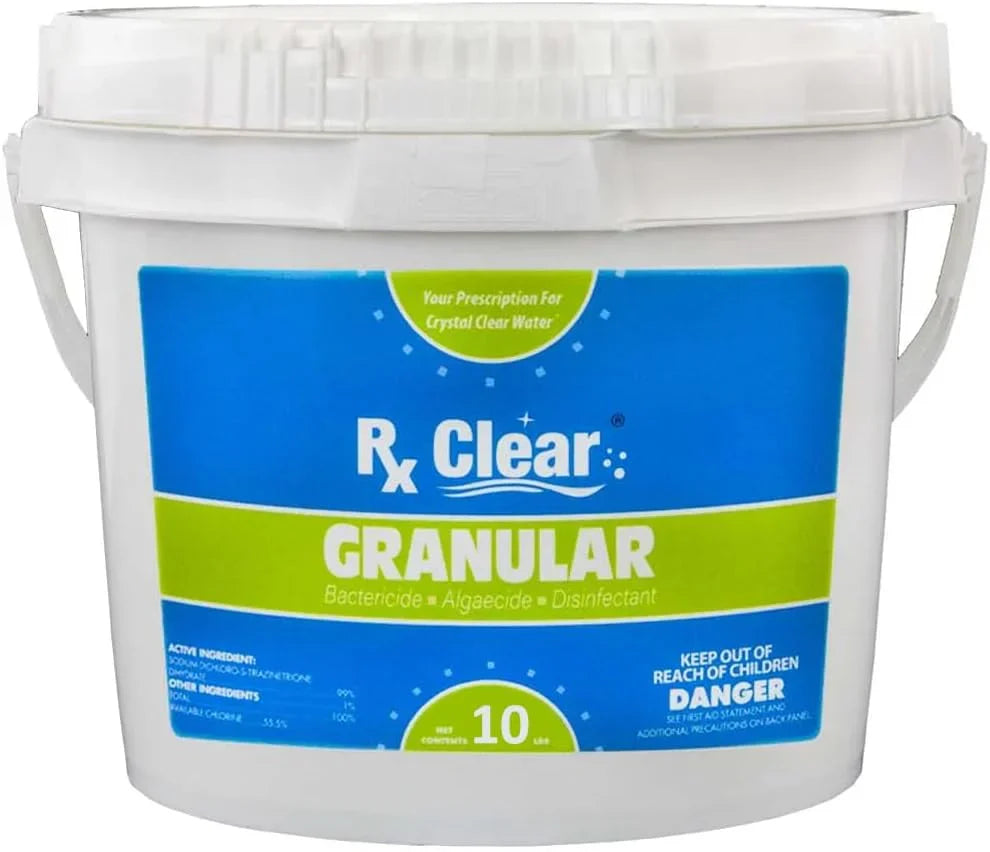 Clear Stabilized Granular Chlorine | One 50-Pound Bucket | Use As Bactericide, Algaecide, and Disinfectant in Swimming Pools 