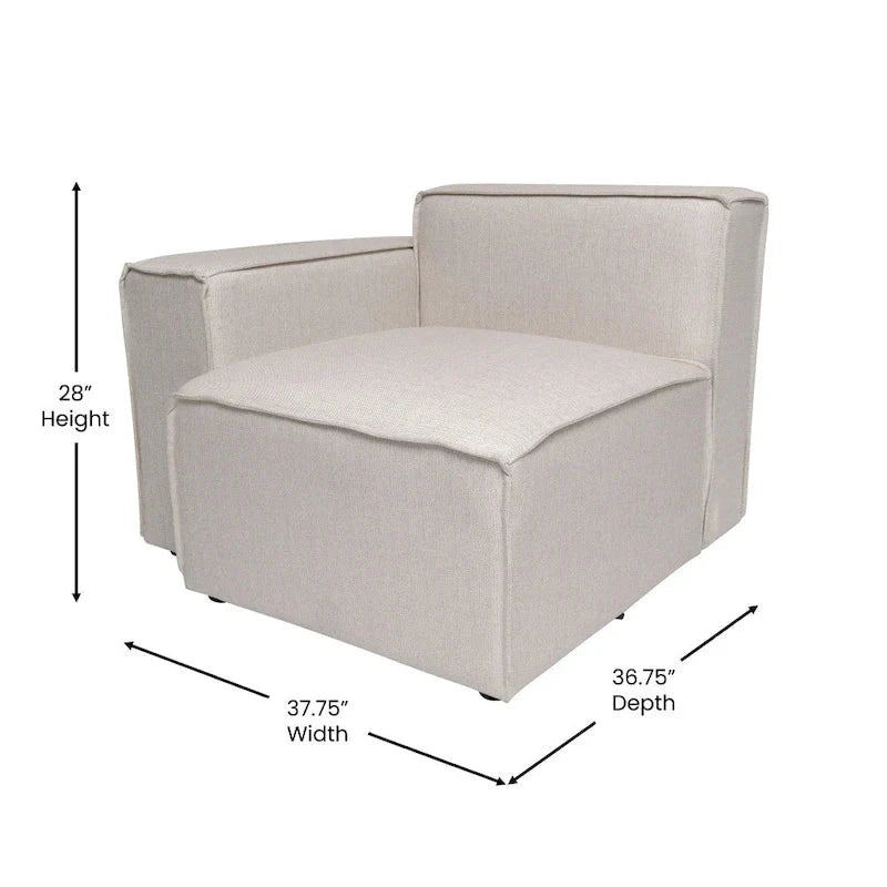 Modern Left Armrest Modular Sectional Sofa Chair - image 23