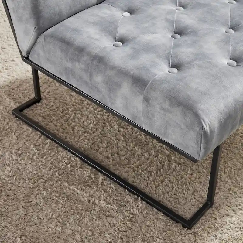 Corvus Savannah Tufted Velvet Lounge Chair with Upholstered Accent - image 18