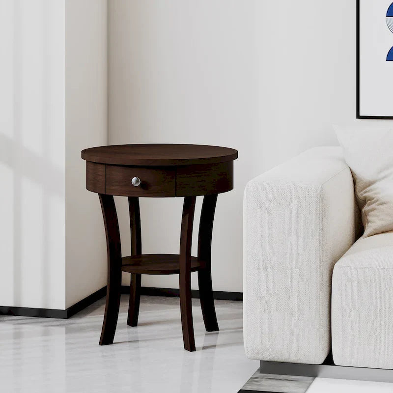 Costway Round 2-Tier Side Table - Versatile Nightstand for Bedroom and Living Room - image 33