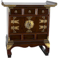 Handcrafted Korean Antique-Style 3-Drawer End Table Cabinet - image 1