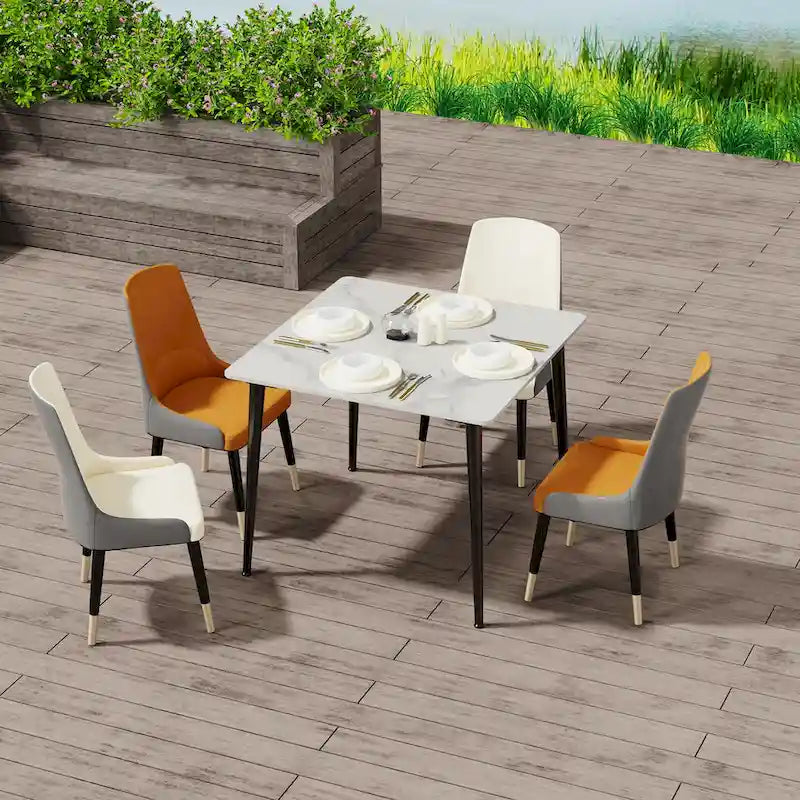 Contemporary Slate Kitchen Dining Table with Sintered Stone Surface and Metal Legs (Table Only) - 31.5 x 31.5 x 30 inches - image 22
