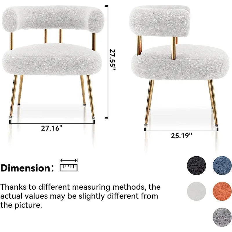 SEYNAR Contemporary Glam Upholstered Open-Back Accent Chair with Gold Legs - image 16