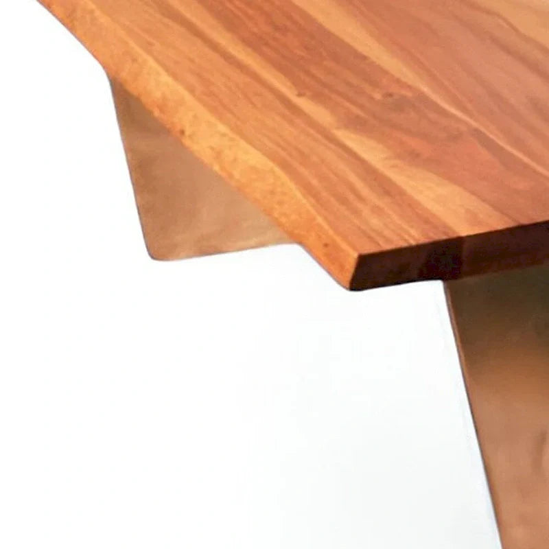 Rustic Brown Live Edge Coffee Table Made from 31" Mango Wood - image 4