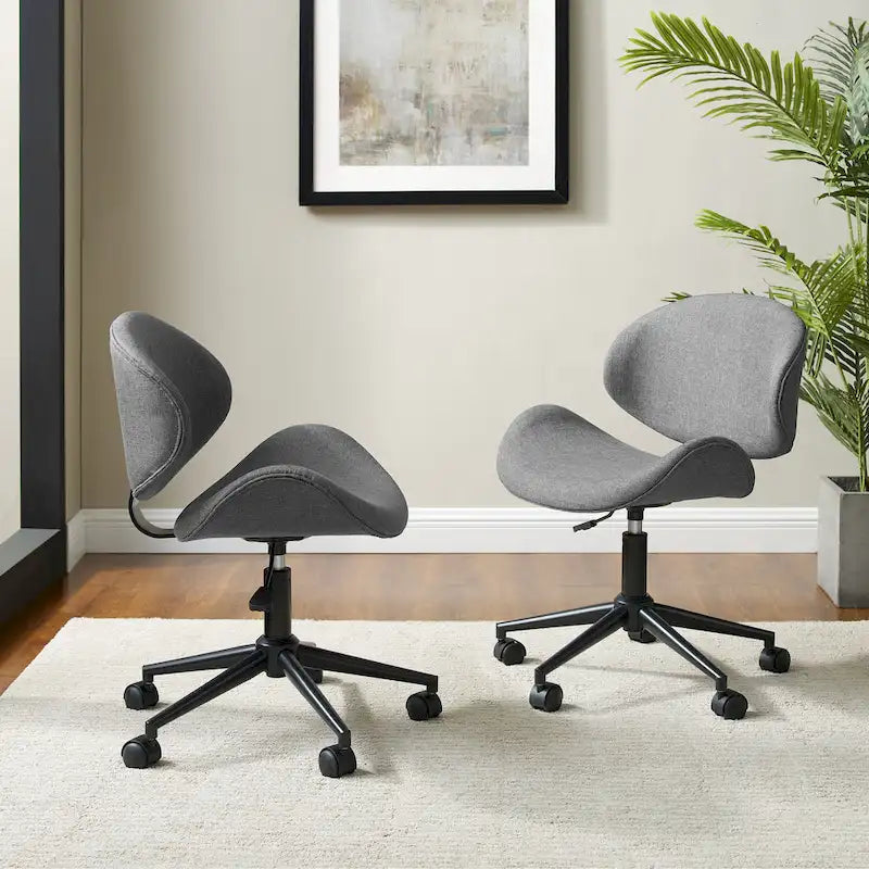 Mid-Century Modern Adjustable Office Chair with Swivel & Casters - image 4