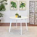 Roundhill Furniture Roma Modern White Round Dining Table - image 1