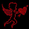 Northlight 17" Lighted Cupid with Heart Valentine's Day Window Silhouette Decoration - Red - image 1