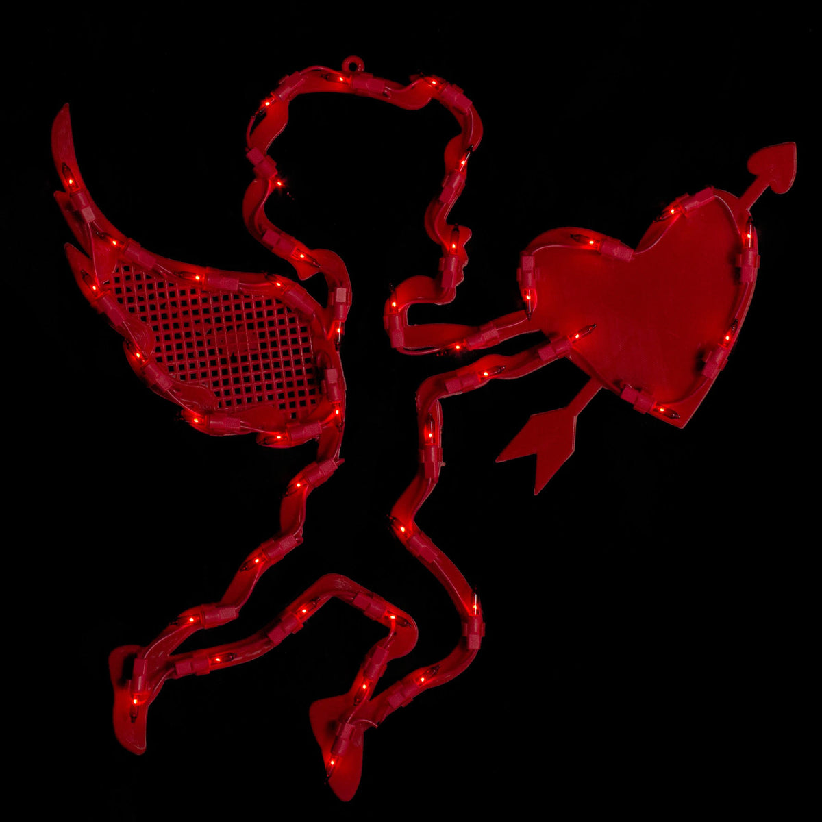 Northlight 17" Lighted Cupid with Heart Valentine's Day Window Silhouette Decoration - Red - image 1
