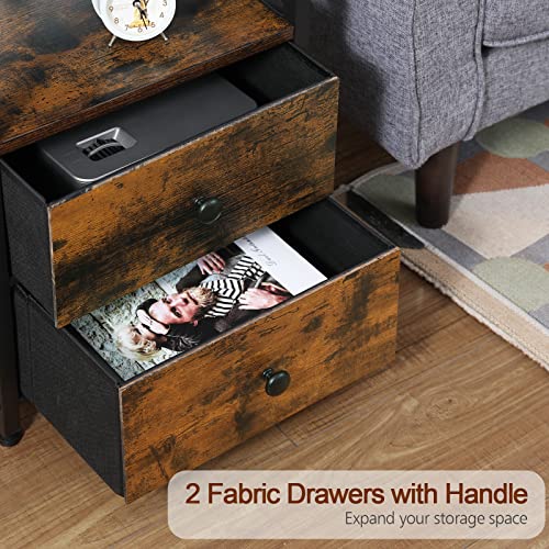 AMHANCIBLE Night Stand Set 2, Nightstand with Charging Station - image 4