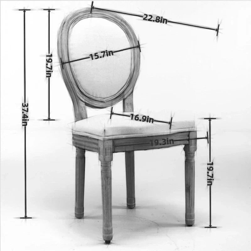 Set of 2 French Oval Back Dining Chairs - Elegant Retro Design with Solid Wood Frame - image 9