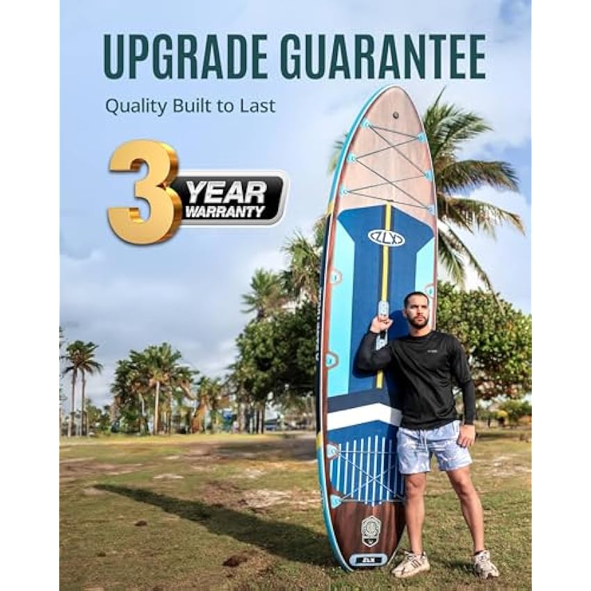 ZLX 11'6" Extra Wide Inflatable Stand Up Paddle Board SUP, Stable Non-Slip Deck Pad, Unique Fin System and Premium iSUP Accessories - Portable Backpack & Upgraded Pump for Adults, All Skill Levels - image 3