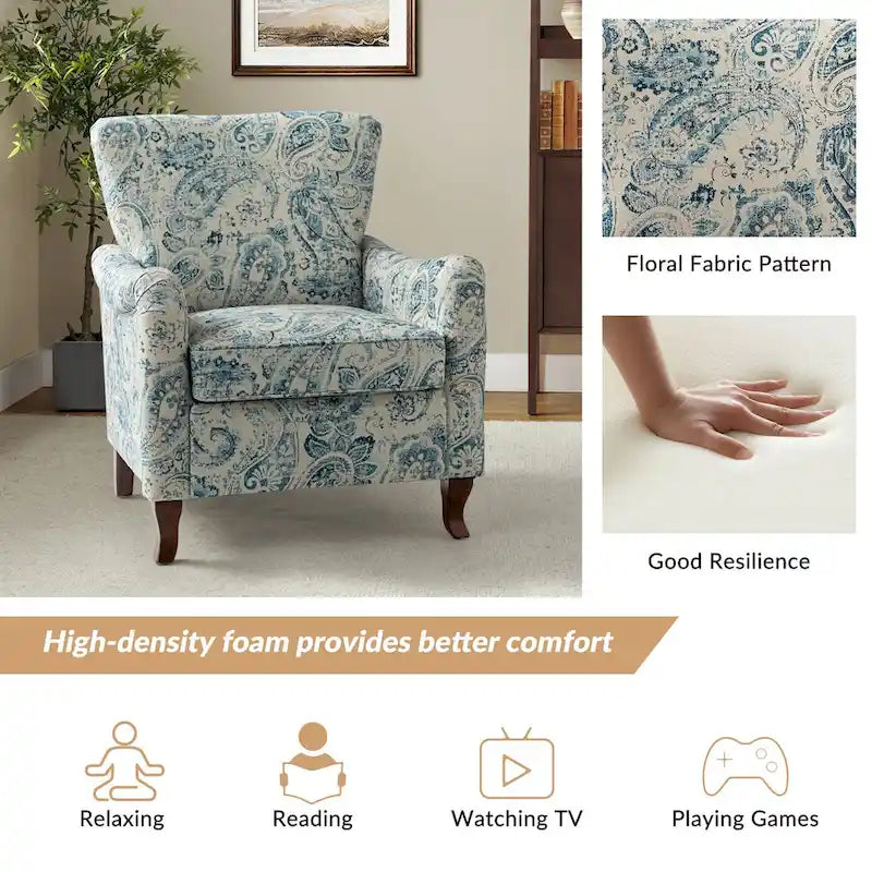 Set of 2 Samouel Contemporary Floral Wingback Armchairs by HULALA HOME - image 25