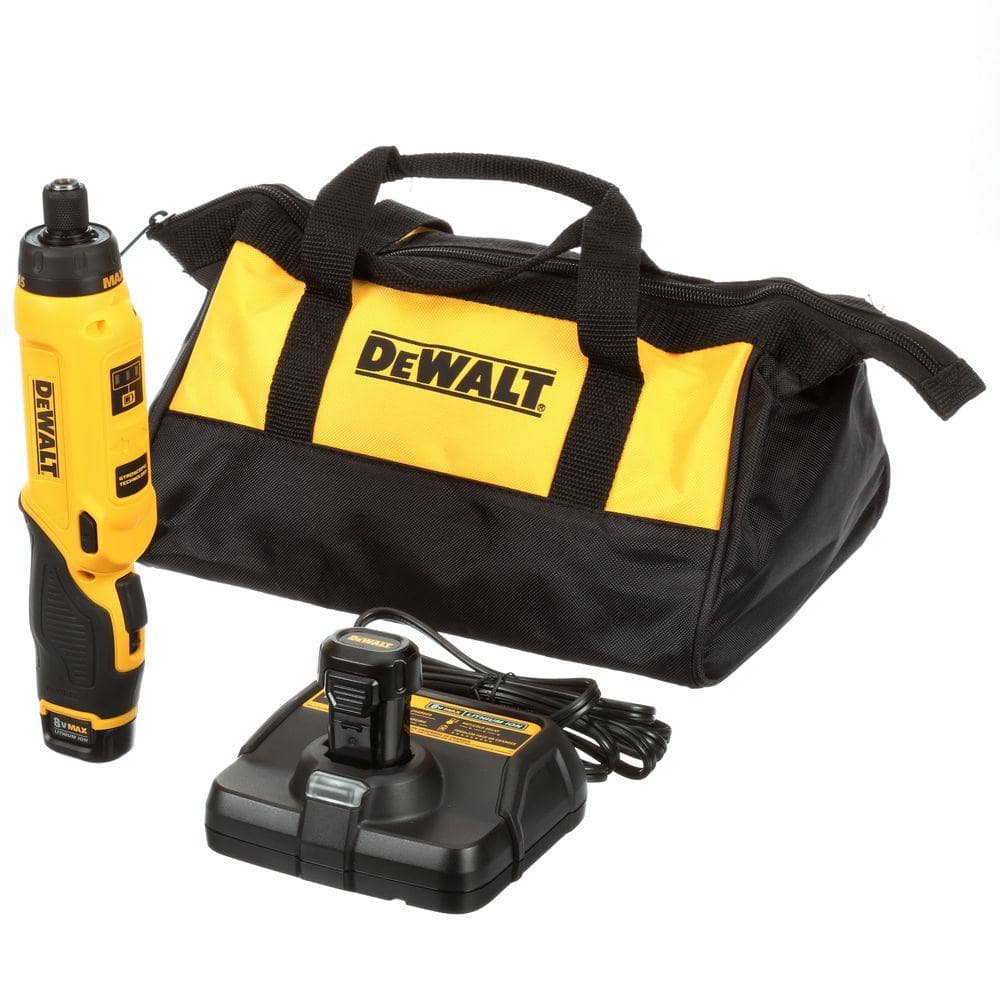 8V MAX Cordless Gyroscopic Screwdriver with Adjustable Handle. (2) 1.0Ah Batteries. Charger. and Bag DCF680N2 - image 1