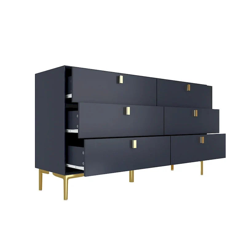 Mid-Century 6-Drawer Storage Dresser Chest Sideboard - image 21
